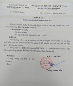THÔNG BÁO TUYỂN SINH LỚP 10, NĂM HỌC 2026 - 2027